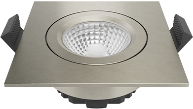 Sigor  Einbauleuchte 68 Diled Eckig 6W 380lm 3000K stahl 36° dim / EEK: G 
