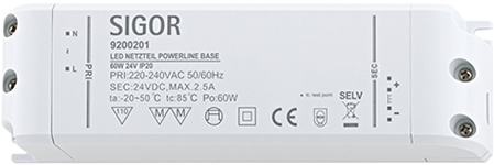 Sigor Netzteil POWERLINE BASE 60W 24VDC 180x52x30 2,5A IP20 